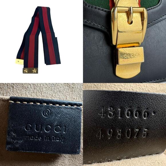 GUCCI Black Leather Sylvie Shoulder Bag - Picture 5 of 5